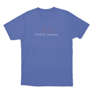 Sinner Sunday Logo Unisex T Shirt Blue